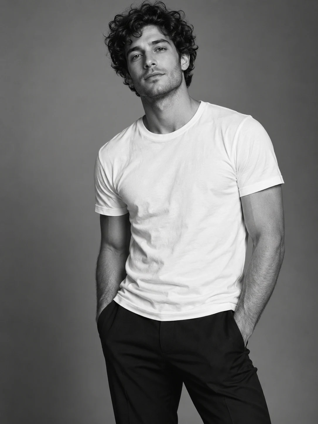 Black and white male modelling portfolio concept